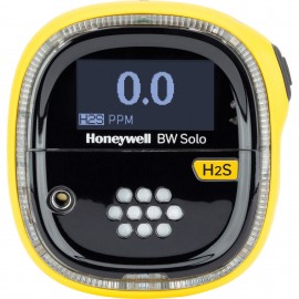 Honeywell BW Solo Single-Gas Detector with Bluetooth and yellow housing, H<sub>2</sub>S, 0 to 500 ppm-