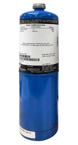 BW CG2-B-10K-34 Single Gas Calibration Gas, CO&lt;sub&gt;2&lt;/sub&gt;, 34L-