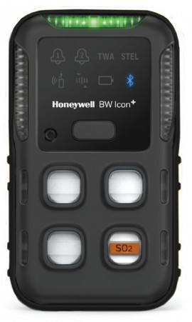 Honeywell BW Icon+ Series Single-Gas Detector, SO&lt;sub&gt;2&lt;/sub&gt;, black-