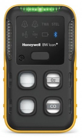 Honeywell BW Icon+ Series Multi-Gas Detector, O<sub>2</sub>/CO, yellow-
