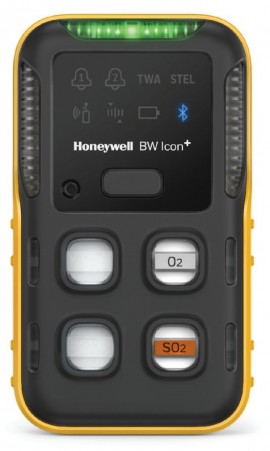 Honeywell BW Icon+ Series Multi-Gas Detector, O&lt;sub&gt;2&lt;/sub&gt;/SO&lt;sub&gt;2&lt;/sub&gt;, yellow-