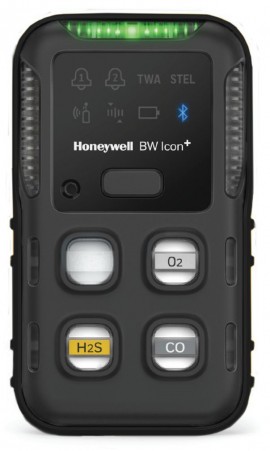 Honeywell BW Icon+ Series Multi-Gas Detector, O&lt;sub&gt;2&lt;/sub&gt;/H&lt;sub&gt;2&lt;/sub&gt;S/CO, black-