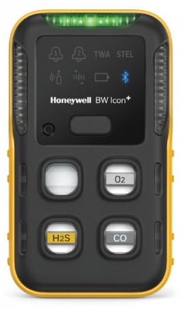 Honeywell BW Icon+ Series Multi-Gas Detector, O<sub>2</sub>/H<sub>2</sub>S/CO, yellow-