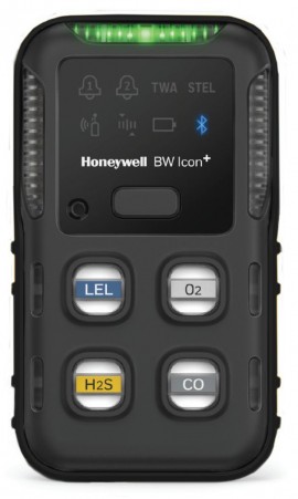 Honeywell BW Icon+ Series Multi-Gas Detector, %LEL(IR)/O&lt;sub&gt;2&lt;/sub&gt;/H&lt;sub&gt;2&lt;/sub&gt;S/CO, black-