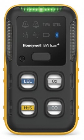 Honeywell BW Icon+ Series Multi-Gas Detector, %LEL(IR)/O&lt;sub&gt;2&lt;/sub&gt;/H&lt;sub&gt;2&lt;/sub&gt;S/CO, yellow-