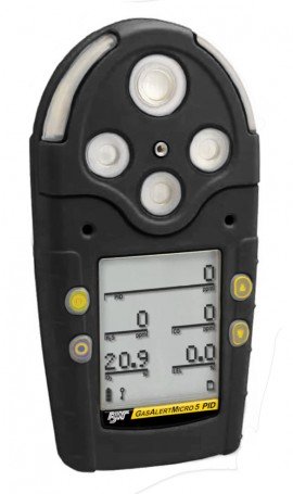 Honeywell BW GasAlertMicro 5 Multi-Gas Detector, with rechargeable battery, %LEL/O&lt;sub&gt;2&lt;/sub&gt;/H&lt;sub&gt;2&lt;/sub&gt;SCO/NH&lt;sub&gt;3&lt;/sub&gt;, black-