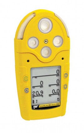 Honeywell BW GasAlertMicro 5 Multi-Gas Detector with rechargeable battery, %LEL/O&lt;sub&gt;2&lt;/sub&gt;/H&lt;sub&gt;2&lt;/sub&gt;/CO/SO&lt;sub&gt;2&lt;/sub&gt;, yellow-
