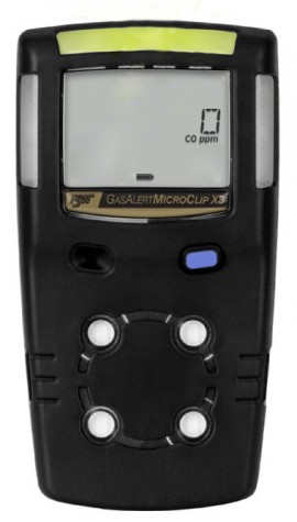 Honeywell BW MicroClip X3 Series Single-Gas Detector, CO, black-