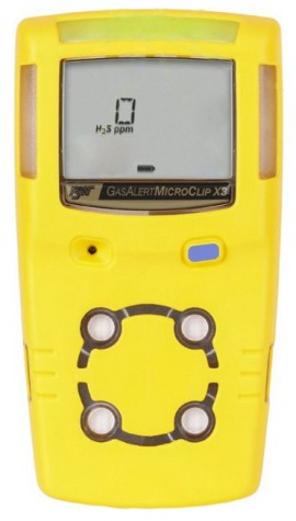 Honeywell BW MicroClip X3 Series Single-Gas Detector, H&lt;sub&gt;2&lt;/sub&gt;S, yellow-