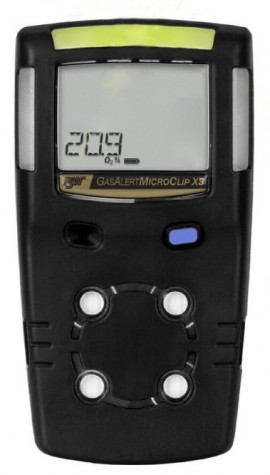 Honeywell BW MicroClip X3 Series Single-Gas Detector, O&lt;sub&gt;2&lt;/sub&gt;, black-