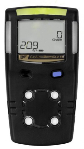 Honeywell BW MicroClip X3 Series Multi-Gas Detector, O&lt;sub&gt;2&lt;/sub&gt;/CO, black-
