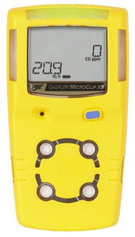 Honeywell BW MicroClip X3 Series Multi-Gas Detector, O&lt;sub&gt;2&lt;/sub&gt;/CO, yellow-