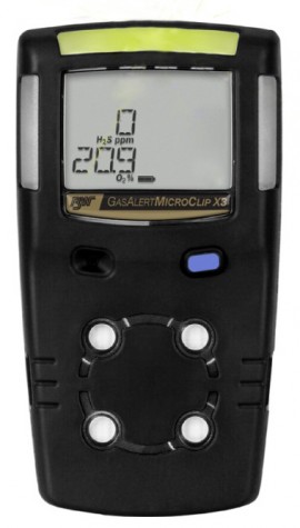 Honeywell BW MicroClip X3 Series Multi-Gas Detector, O<sub>2</sub>/H<sub>2</sub>S, black-