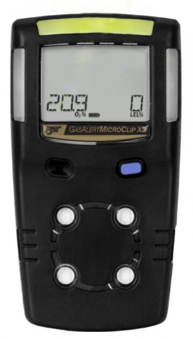 Honeywell BW MicroClip X3 Series Multi-Gas Detector, %LEL (unfiltered)/O<sub>2</sub>, black-