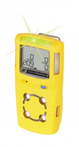 Honeywell BW MicroClip XL Series Multi-Gas Detector, O<sub>2</sub>/H<sub>2</sub>S/CO, yellow-