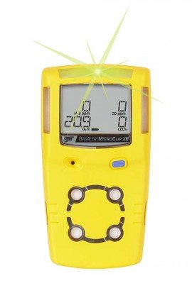 Honeywell BW MicroClip XL Series Multi-Gas Detector, O&lt;sub&gt;2&lt;/sub&gt;/LEL, yellow-