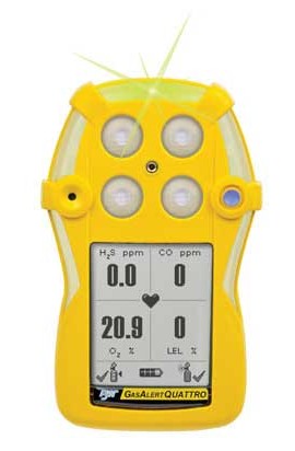 Honeywell BW GasAlertQuattro Single Gas Detector, CO, rechargeable battery-