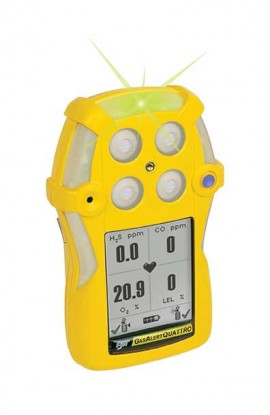 Honeywell BW GasAlertQuattro Multi-Gas Detector, O<sub>2</sub>/%LEL/CO, rechargeable battery-